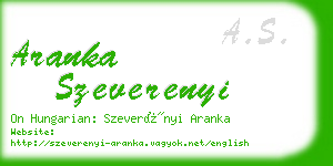 aranka szeverenyi business card